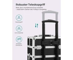 Songmics Užrakinamas kosmetikos dėklo vežimėlis kelionėms