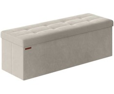 Songmics Velvetinis suoliukas su daiktadėže 38 x 110 x 38 cm
