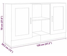 Šoninė spintelė, ąžuolo, 120x30,5x70cm, apdirbta mediena