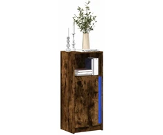 Šoninė spintelė su LED, dūminio ąžuolo, 42,5x34x100cm, mediena