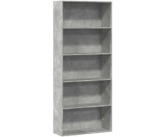 Spintelė knygoms, betono pilka, 80x30x189cm, MDP