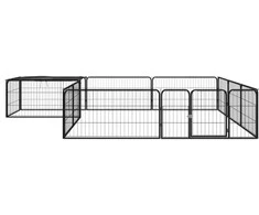 Šunų aptvaras, 12 segmentų, juodas, 100x50cm, plienas
