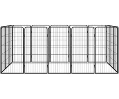 Šunų aptvaras, 16 segmentų, juodas, 50x100cm, plienas