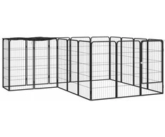 Šunų aptvaras, 18 segmentų, juodas, 50x100cm, plienas