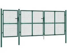 Tinkliniai sodo vartai, žalios spalvos, 400x175cm, plienas