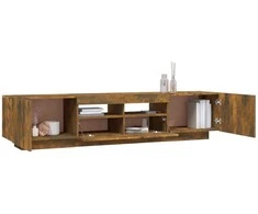 TV staliukas TV spintelių komplektas, 2 dalių, dūminio ąžuolo, mediena