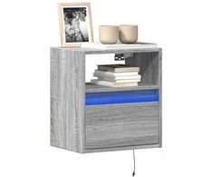 TV staliukas Sieninė TV spintelė su LED lemputėmis, pilka, 41x31x45cm