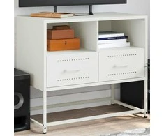 TV staliukas Televizoriaus spintelė, baltos spalvos, 68x39x60,5cm, plienas