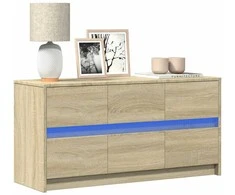 TV staliukas Televizoriaus spintelė su LED, ąžuolo, 100x34x50cm, mediena