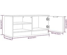 TV staliukas Televizoriaus spintelės, 2vnt., pilkos, 80x35x36,5cm, mediena