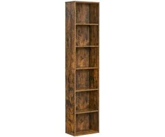 Songmics Vasagle 6 lygių knygų spinta 24 x 40 x 178,5 cm ruda vintažinė
