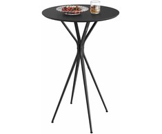 Songmics Vasagle Baro stalas su metaliniu rėmu 60 x 60 x 105 cm rašalas juodas matinis juodas