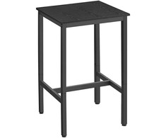 Vasagle Baro stalas su plieniniu rėmu 60 x 60 x 92 cm juodalksnio juodos-juodos spalvos