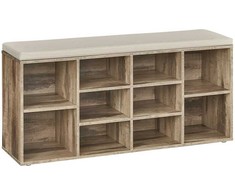 Vasagle Batų lentyna su sėdyne 30 x 104 x 48 cm kupranugario rudos spalvos