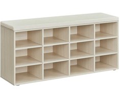 Songmics Vasagle Batų lentyna su sėdyne 30,3 x 104 x 48 cm natūralios smėlio spalvos