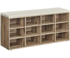 Vasagle Batų lentyna su sėdyne 30,3 x 104 x 48 cm kupranugario rudos spalvos