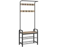 Songmics Vasagle Drabužių lentyna su 9 nuimamais kabliukais 33,7 x 72 x 183 cm