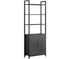 Songmics Vasagle Knygų lentyna 24 x 60 x 159,5 cm juodmedžio juodos-juodos-juodos-juodos spalvos
