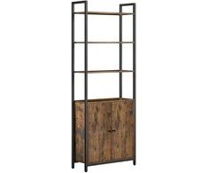 Songmics Vasagle Knygų spinta 24 x 60 x 159,5 cm vintažinė ruda-juoda