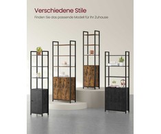Songmics Vasagle Knygų spinta 24 x 60 x 159,5 cm vintažinė ruda-juoda
