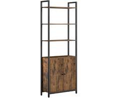 Songmics Vasagle Knygų spinta 24 x 60 x 159,5 cm vintažinė ruda-juoda