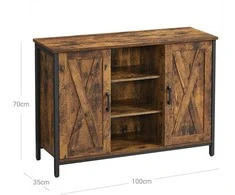 Vasagle Komoda vintage ruda-juoda