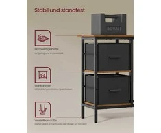 Songmics Vasagle L formos rašomasis stalas su 2 stalčiais 135 x 105 cm
