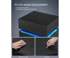 Songmics Vasagle Naktinė spintelė su LED apšvietimu, moderni balta