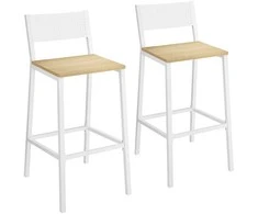 Songmics Vasagle Pramoninio dizaino baro kėdžių rinkinys iš 2 smėlio spalvos baltos spalvos