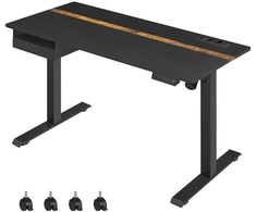 Songmics Vasagle Reguliuojamo aukščio stalas 60 x 140 cm, juodas