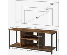 TV staliukas Vasagle TV spintelė su atvirais skyriais 40 x 120 x 50 cm vintažinė ruda-juoda