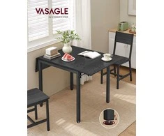 Songmics Vasagle Valgomasis stalas 2-4 asmenims juodmedžio juodumo juoda-juoda-juoda
