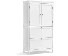 Songmics Vasagle Vonios spintelė 30 x 60 x 110 cm su 2 durelėmis ir 2 stalčiais