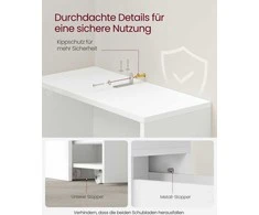 Vasagle Badezimmschrank hoch schmal klassikweiß