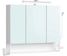 Songmics Vasagle Vonios spintelė su 3 durelėmis 16,5 x 90 x 75 cm debesų spalvos balta