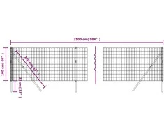 Vielinė tinklinė tvora, antracito, 1x25m, galvanizuotas plienas