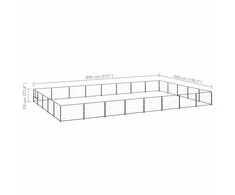 Voljeras šunims, juodos spalvos, 40m², plienas