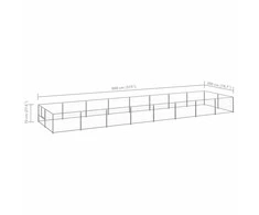 Voljeras šunims, sidabrinės spalvos, 16m², plienas