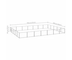 Voljeras šunims, sidabrinės spalvos, 35m², plienas