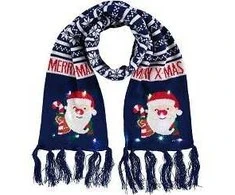 Kalėdinis šalikas su šviečiančiomis lemputėmis vaikams Merry Christmas, Kalėdų senelis