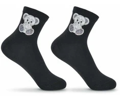 Kojinės su papuošimais mergaitėms be Snazzy SK-46, meškiukas