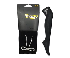 Kojinės virš kelių su papuošimais moterims Be Snazzy SK-37, juodos