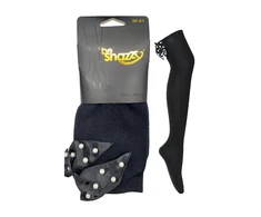 Kojinės virš kelių su papuošimais moterims Be Snazzy SK-37, juodos