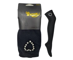 Kojinės virš kelių su papuošimais moterims Be Snazzy SK-37, juodos