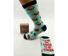 Kojinės vyrams Burger socks, You’re the cheese to my burger
