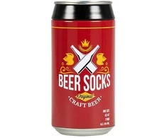 Kojinės vyrams skardinėje Beer socks, juoda/raudona, 42-47