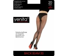 Pėdkelnės moterims Yenita BACK SEAM 20 DEN, juodos