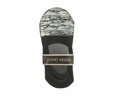 Pėdutės moterims su silikonu kulnų srityje Soho Mood 2464 juoda/sidabrinė, 36-40