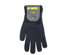 Pirštinės su pūkuotais rankogaliais moterims Rak R-017, juodos, 21 cm