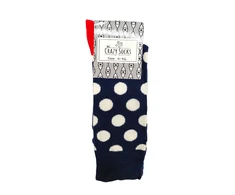 Šukuotinės medvilnės kojinės Crazy Socks taškai3
